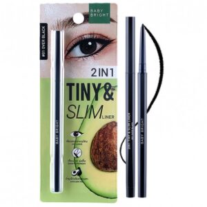 BABY BRIGHT 2 IN 1 TINY & SLIM LINER  01 OVER BLACK بيبي برايت محدد العيون الدقيق الاسود